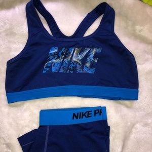 Nike Pros and sport bra set